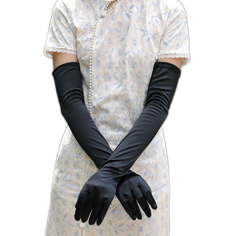 Sunscreen Sleeve Summer Thin Driving Sleeve Arm Protective Arm Scar Cover Long Satin Silky Sirty Gloves