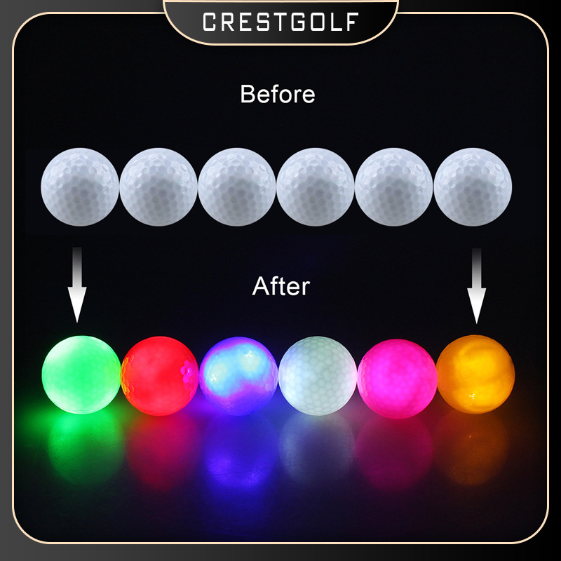 Luminous golf ball LED golf ball luminous ball night club practice ball flashing ball hitting luminous 6 colors optional