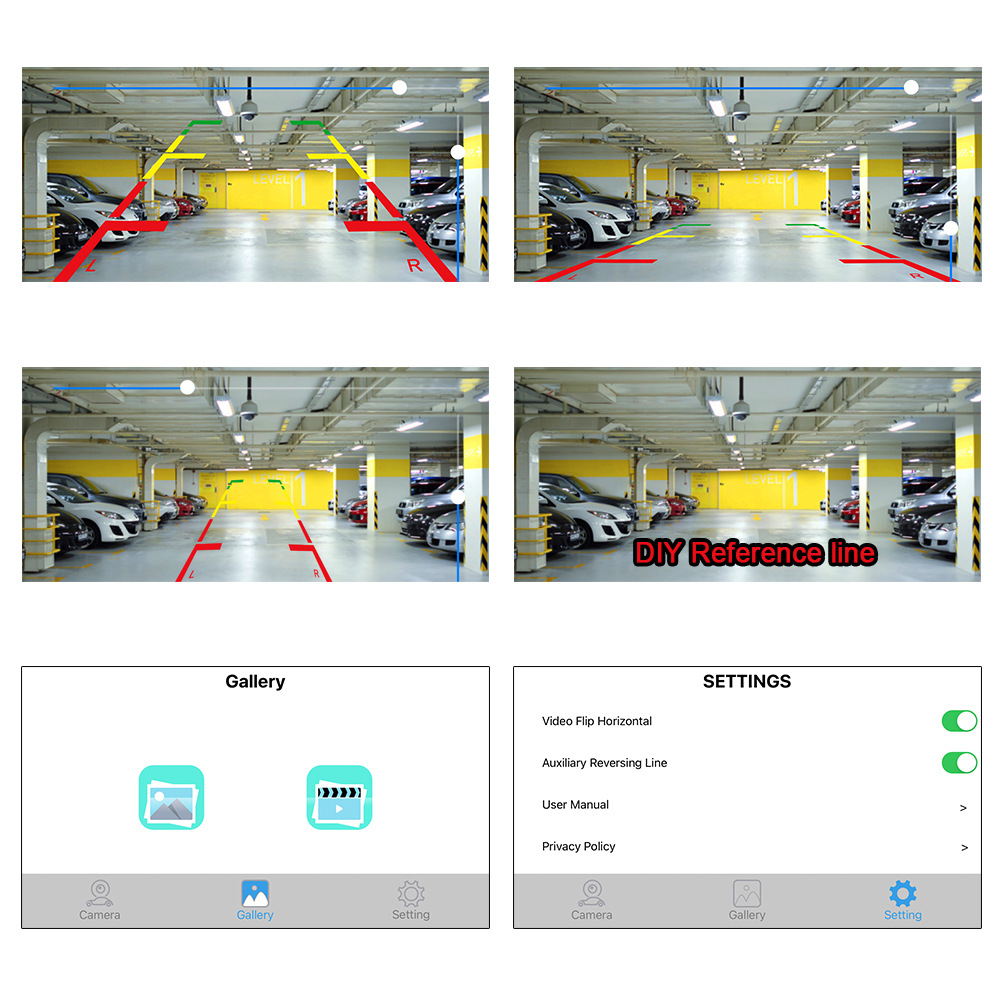 Cross-border hot sale wireless wifi car reversing camera 5G HD waterproof wide angle with ruler line front and rear switching