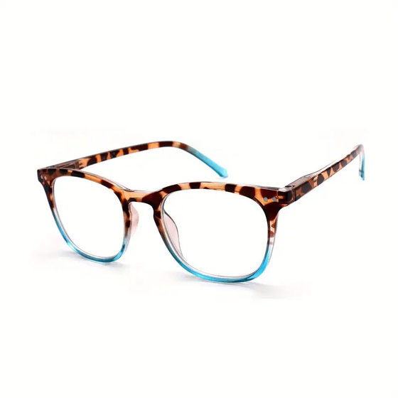 Cross-border new reading glasses women's anti-blue light contrast color tofu leopard print rice nail glasses spring foot frame reading glasses