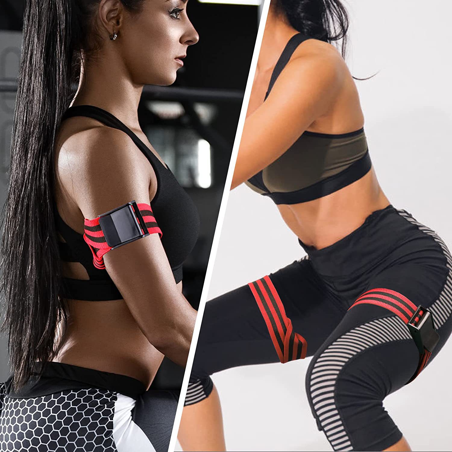 BFR blood flow restriction training belt weight lifting muscle block elastic bandage arm has effect increasing muscle pressure easy buckle