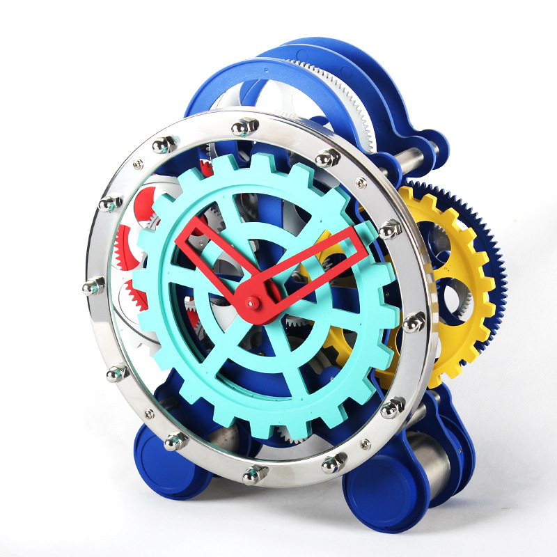 Miaoke living room clock European-style desk clock double-foot gear rotating clock creative clock clock stainless steel decorative Watch cross-border