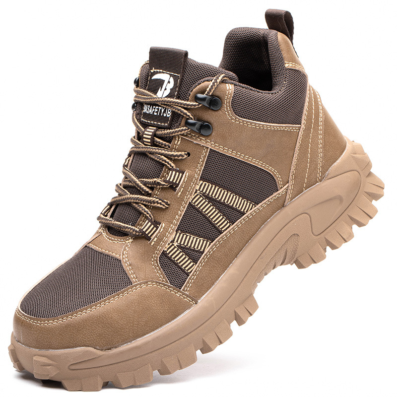 Labor Protection Shoes Men's and Women's High-top Anti-smashing and Anti-piercing Lightweight Breathable Steel Toe Safety Shoes PU Soft-soled Wear-resistant Construction Site Shoes