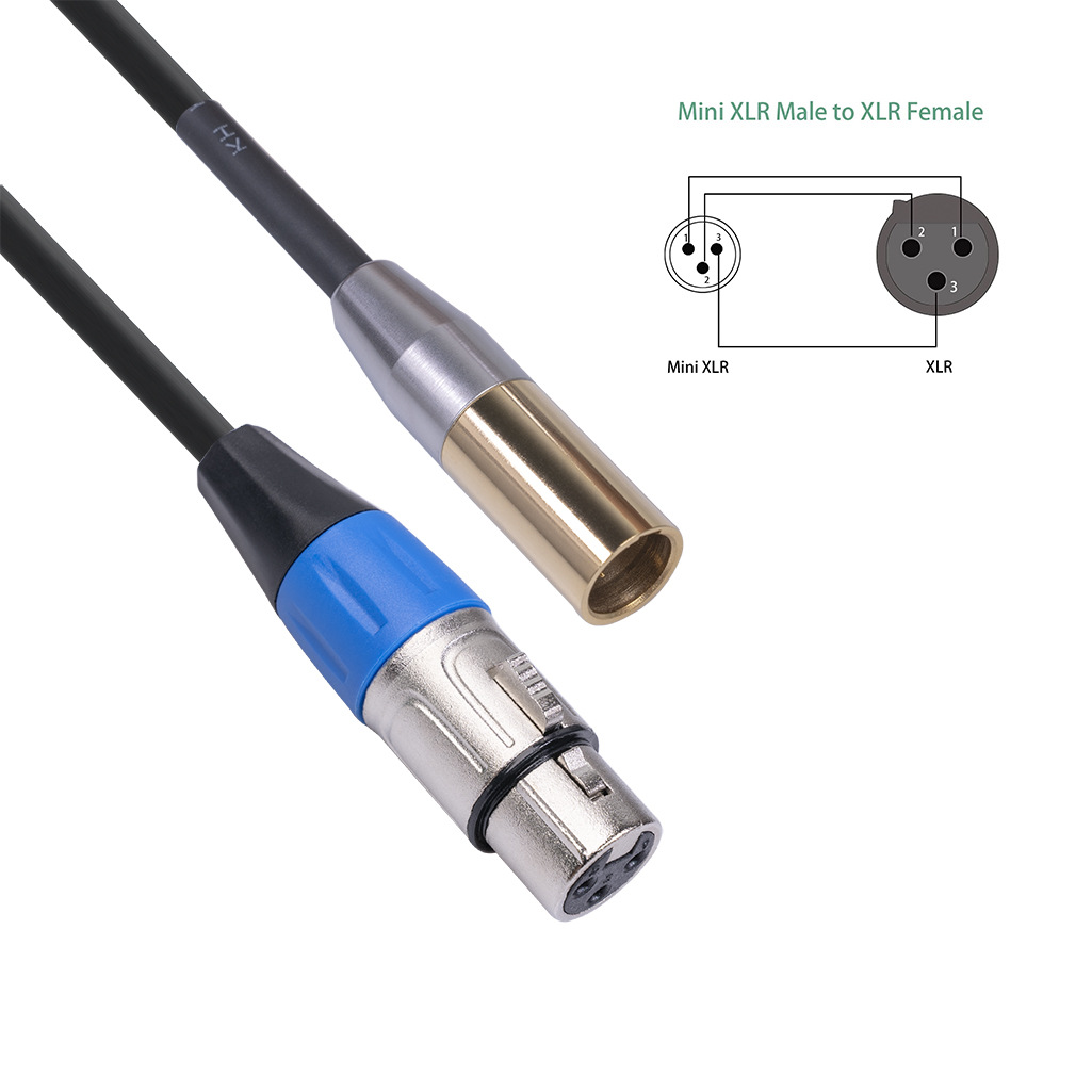mini xlr 3-core male to 3-core Canon female audio cable double-layer shielded microphone cable 3 meters