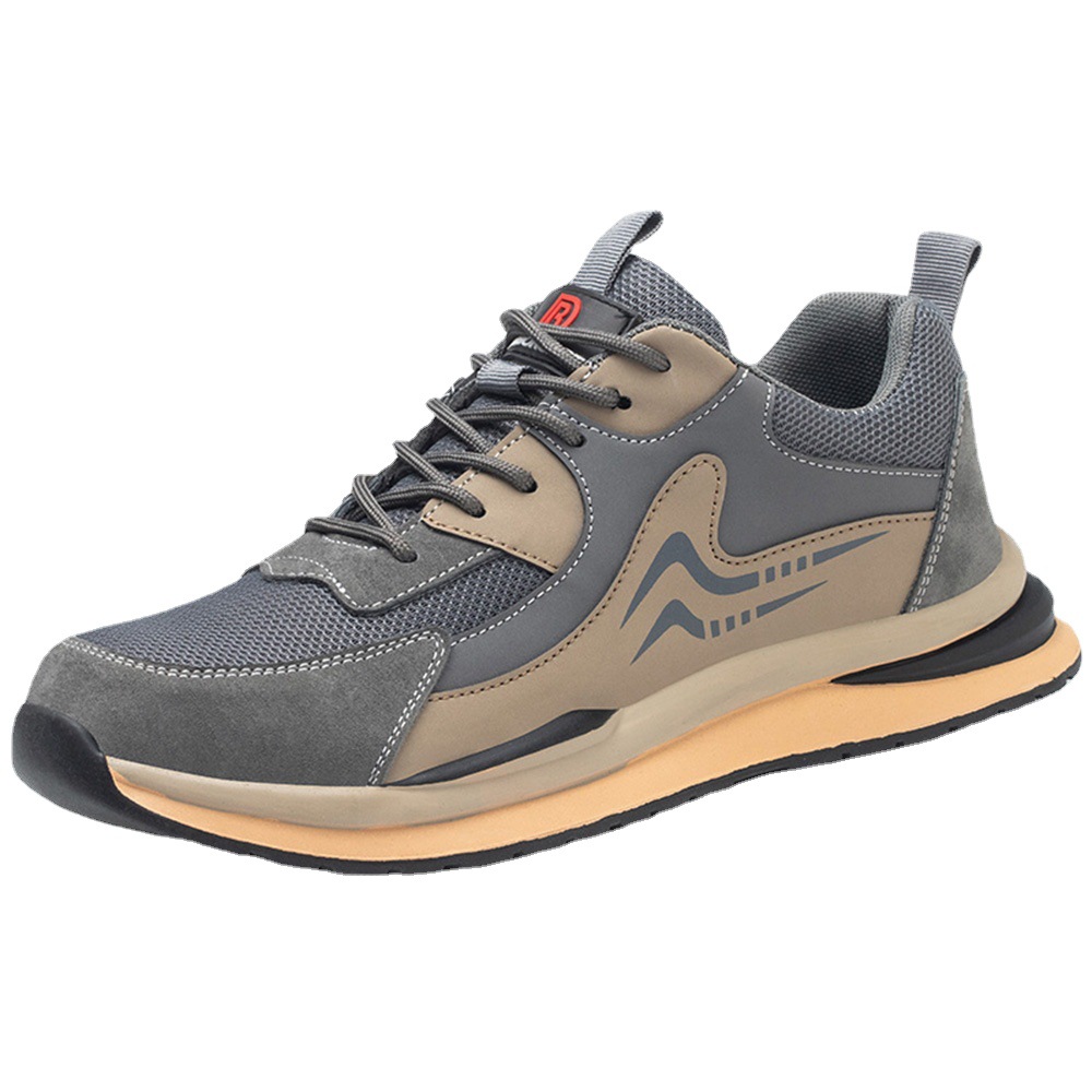 Flying woven labor protection shoes work shoes four seasons safety protection anti-smash anti-puncture steel toe men's shoes cross-border wholesale