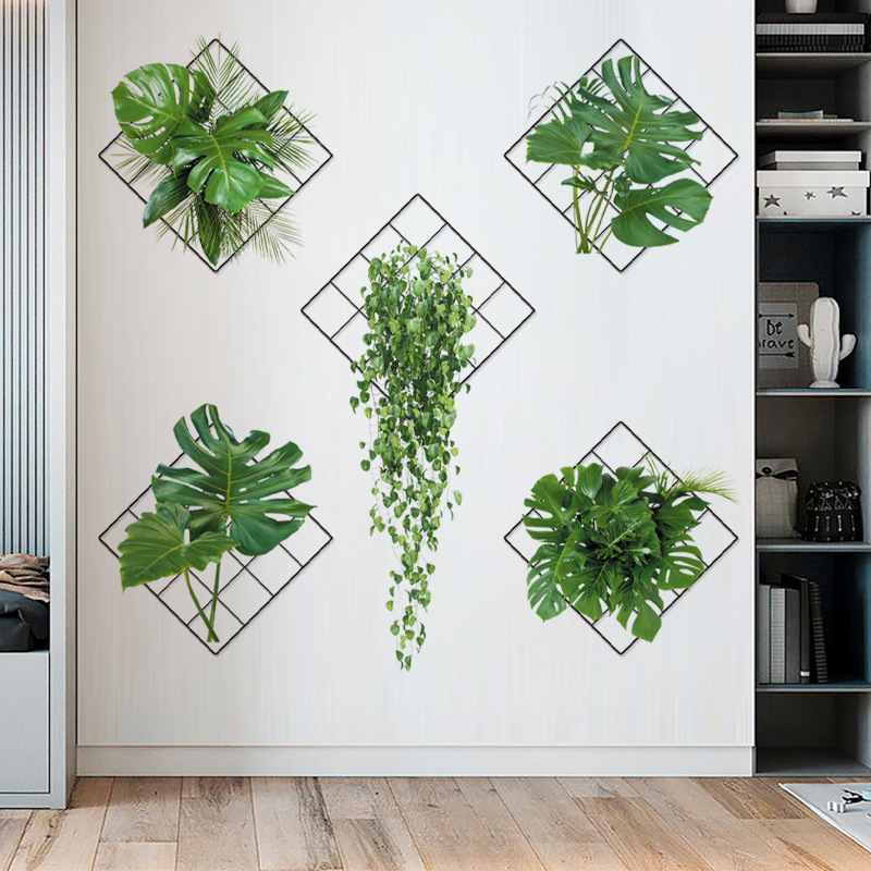 Lvkang CH39076AB green plant hanging basket small fresh plant frame home wall room living room wallpaper decorative painting