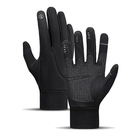 Outdoor winter warm gloves men's anti-splashing anti-slip fleece-lined thickened sports touch screen windproof riding gloves wholesale