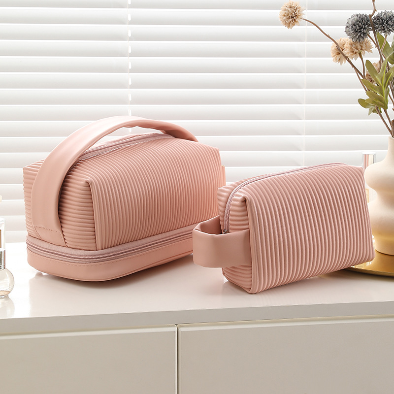 New cosmetic bag large capacity high color value portable waterproof wash bag high sense double layer travel storage bag wholesale