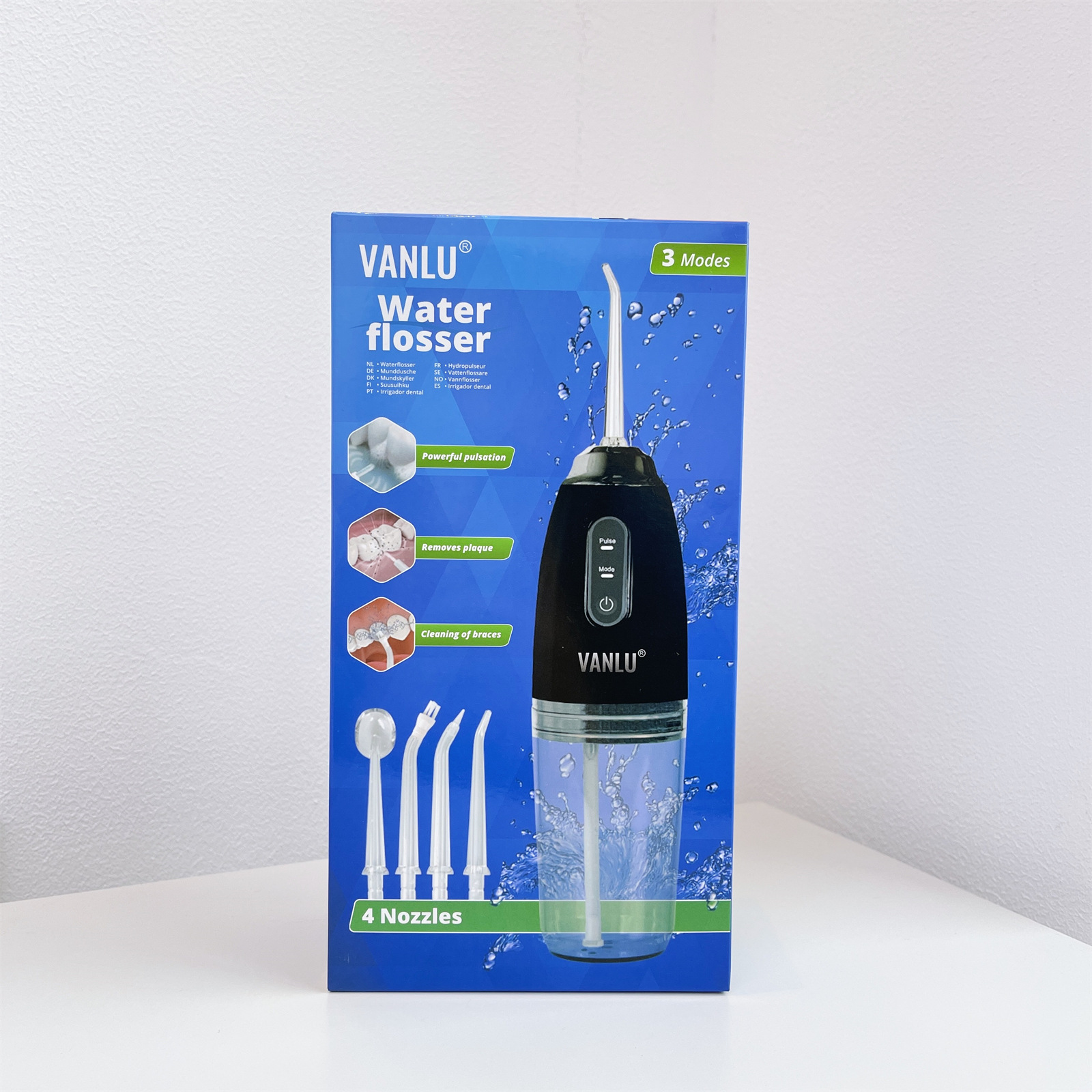 VANLU export electric portable oral irrigator with 4 sprinklers oral cleaning irrigator in Stock electric irrigator