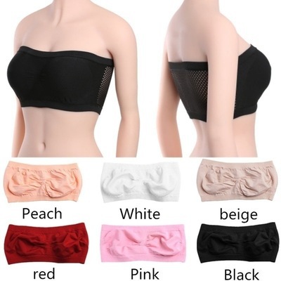 Cross-border summer mesh breathable Joker tube top seamless wrap breast tube top anti-running sports chest