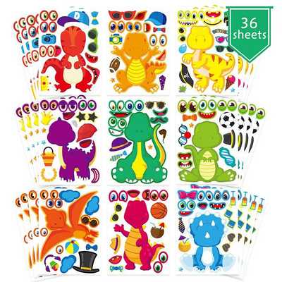 Dinosaur theme stickers children's art crafts birthday gifts party supplies DIY stickers