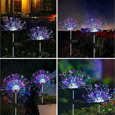 led string lights solar copper wire lights Christmas decorative floor fireworks lights dandelion lights outdoor waterproof lights