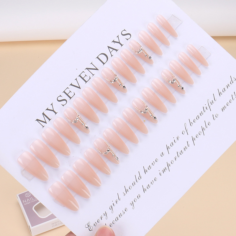 Explosions hand-worn nail piece new 30 pieces of high-grade feeling white French nail patch detachable nail piece