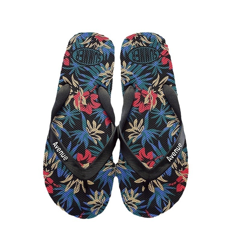 Internet celebrity flip flops trendy men's outdoor wear simple flat bath wear-resistant slippers summer fashion brand beach shoes-plant