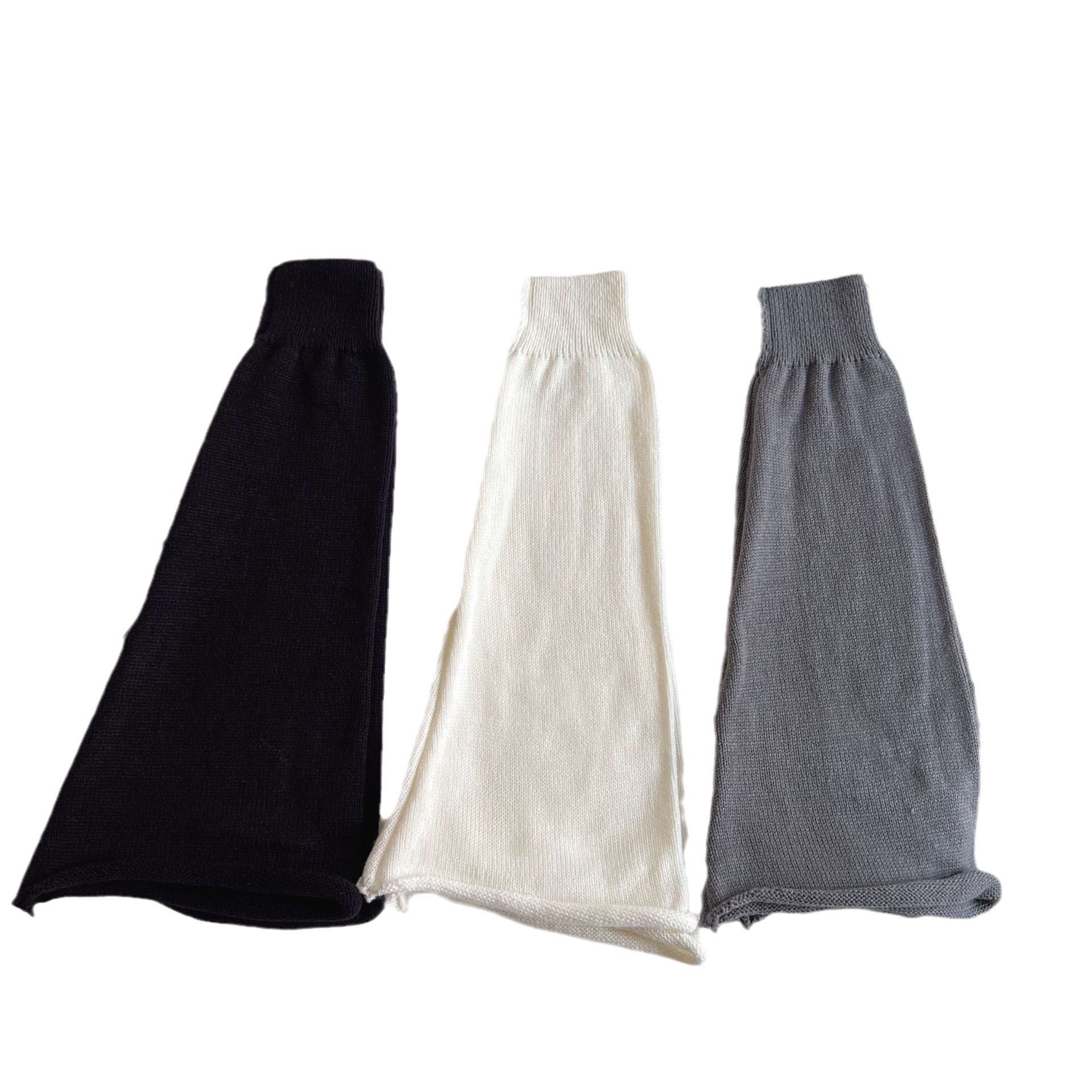 Autumn and winter New flared jk solid color socks warm personality all-match wool leggings knitted leg cover pile socks