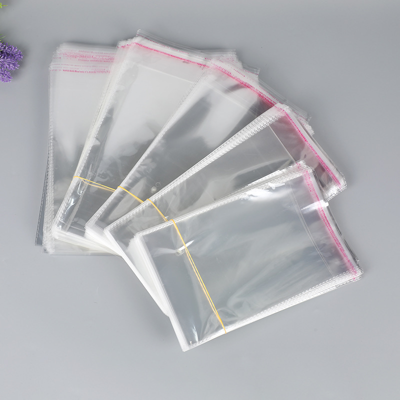 opp bag in stock self-adhesive bag opp bag transparent pe bag clothing accessories card head department store packaging bag