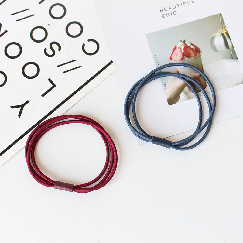 High elastic rubber band hair ring black three-in-one connection head rope hair female hair accessories factory direct sales