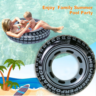 Cross-border new pneumatic tire swimming ring adult children pattern swimming ring summer water party floating supplies