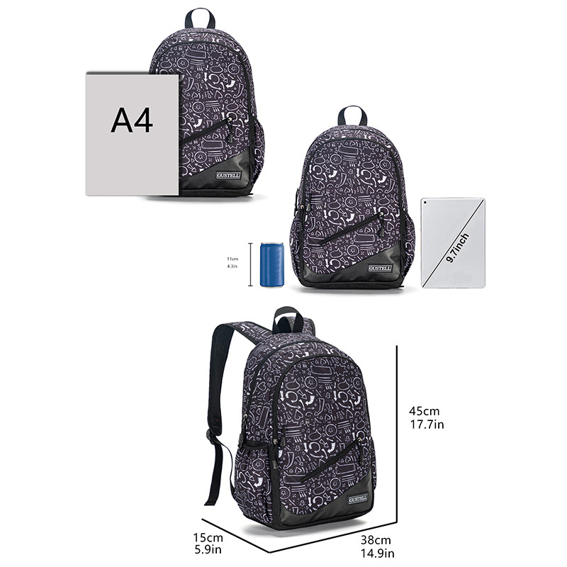 New Large Capacity School Bag 45CM Cartoon Printed Backpack for College Students Fashion Brand Travel Backpack