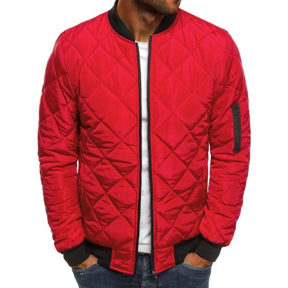 2022 AliExpress Amazon European Code Foreign Trade Cotton Clothes Fall/Winter Men's Color Loose Jacket Rhombus Cotton-padded jacket Factory