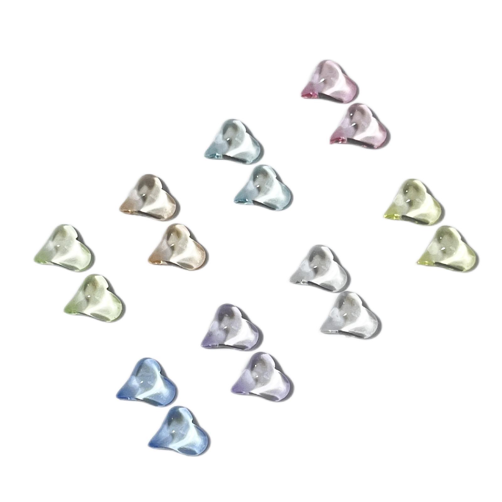 Crooked Heart nail diamond jewelry wholesale mini mocha heart Super Flash transparent resin flat diamond DIY nail decoration