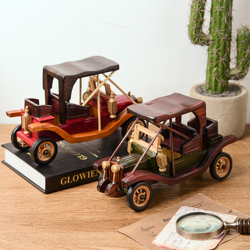 Vintage Wooden Vintage Car Decoration Creative Home Desktop Vintage Car Model Decoration Decoration Wooden Crafts