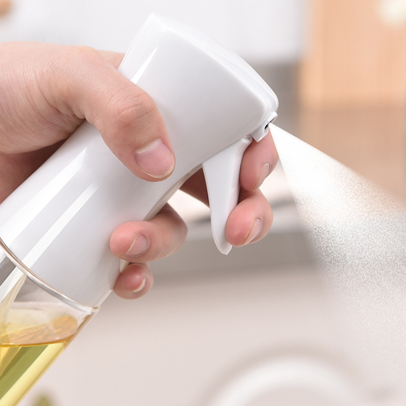 Kitchen glass oil spray bottle household barbecue cooking oil glass bottle air fryer press atomization glass oil spray pot
