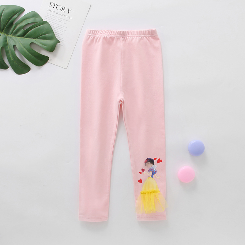 Girls' pants spring and summer children's cotton Cartoon Cartoon tights Korean version of blue leggings spot a generation of hair