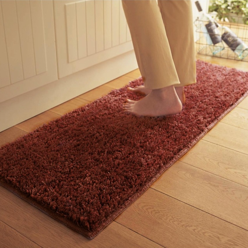 Plush Entry Kitchen Bathroom Door Non-slip Mat Door Mat Long Bedroom Carpet Bedside Blanket Foot Mat
