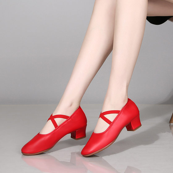 silver Square Dancing Shoes Body Shoes Practice Dancing Shoes Beef Tendon Soft Sole Breathable Shoes for Mother Shoes Dancing Shoes Group