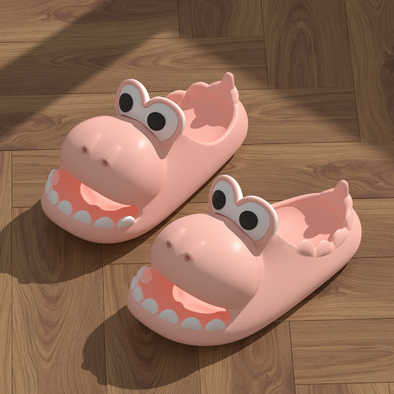 Slippers Women's Summer Cute Dinosaur Feeling Baotou Home Couple Thick Sole Non-Slip Fashionable Outwear Girl Heart Shoes