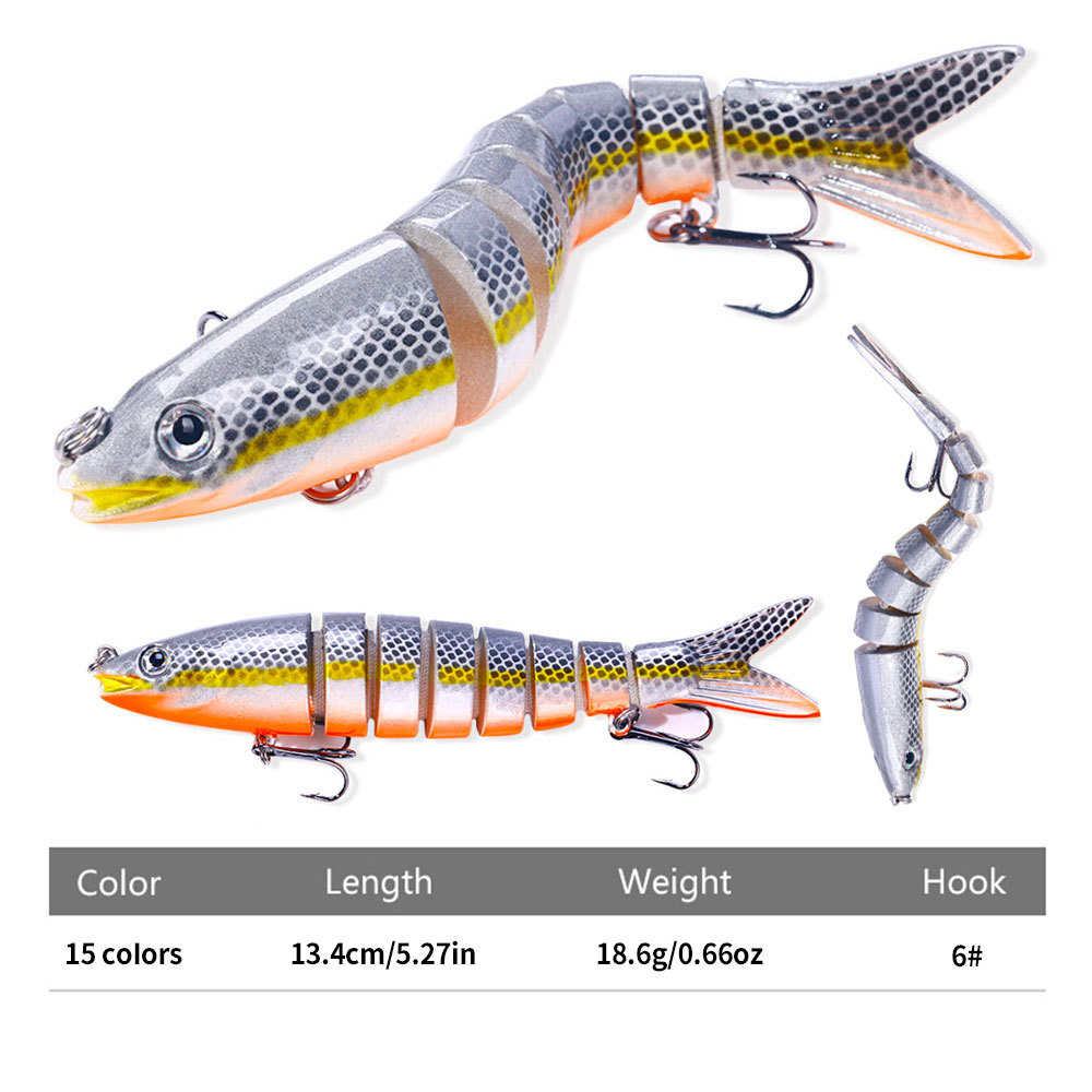 New Luya Bait Multi-section Fish 16 Color 13cm 18g Bionic Multi-section Bait Hard Bait Foreign Trade Luya Fishing Fake Bait