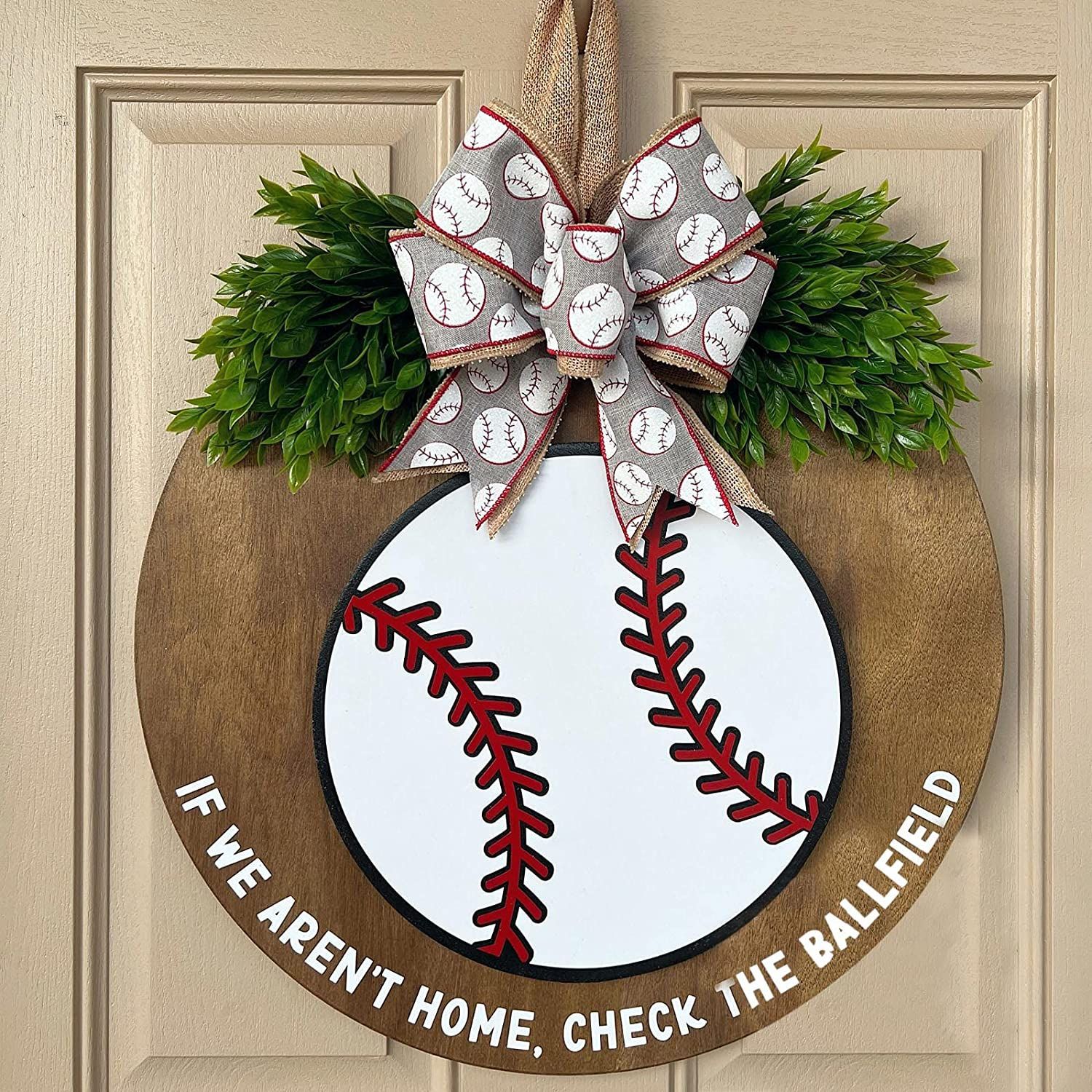 Welcome Baseball Decor Sign 欢迎棒球装饰标志门前门牌装饰品