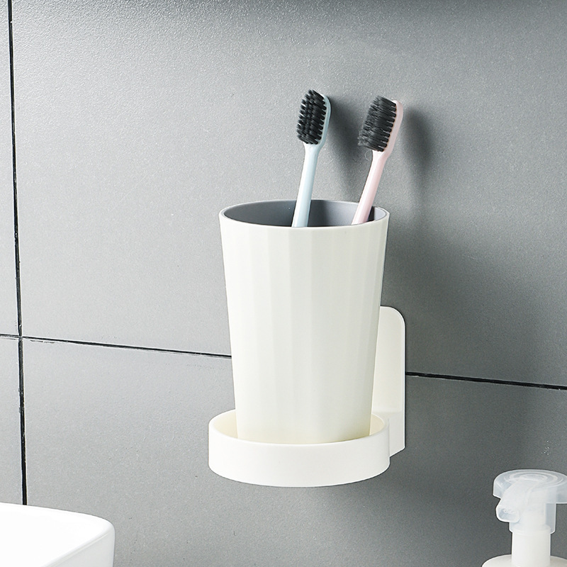 Punch-free wall bottle holder wall-mounted rack multi-functional bathroom facial cleanser toothbrush cup hand sanitizer tray