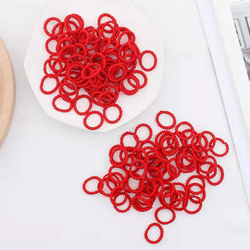 New Year Children's Hair Tie Rubber Band Hair Accessories Headwear Red Headband Festive Red No Harm Girls' Baby Hair Rings