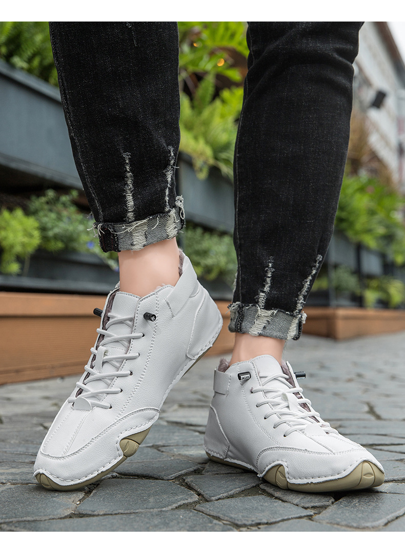 Cross-border Explosions Vinterfløyelsmartinstøvler Store størrelser Octopus Herre Varme Bomullssko Høye Herresportssko_voghion.com