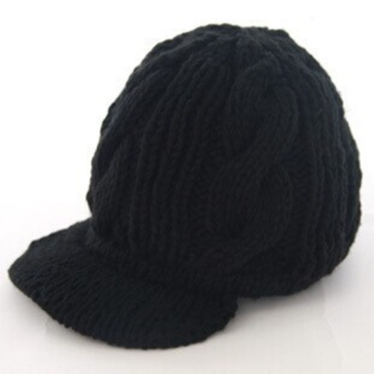 2021 New Korean style autumn and winter women's wool hat knitted hat warm peaked cap brim twist hat wholesale