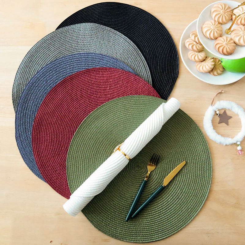 Cross-border supply pp placemats in stock for sale plain heat insulation mats