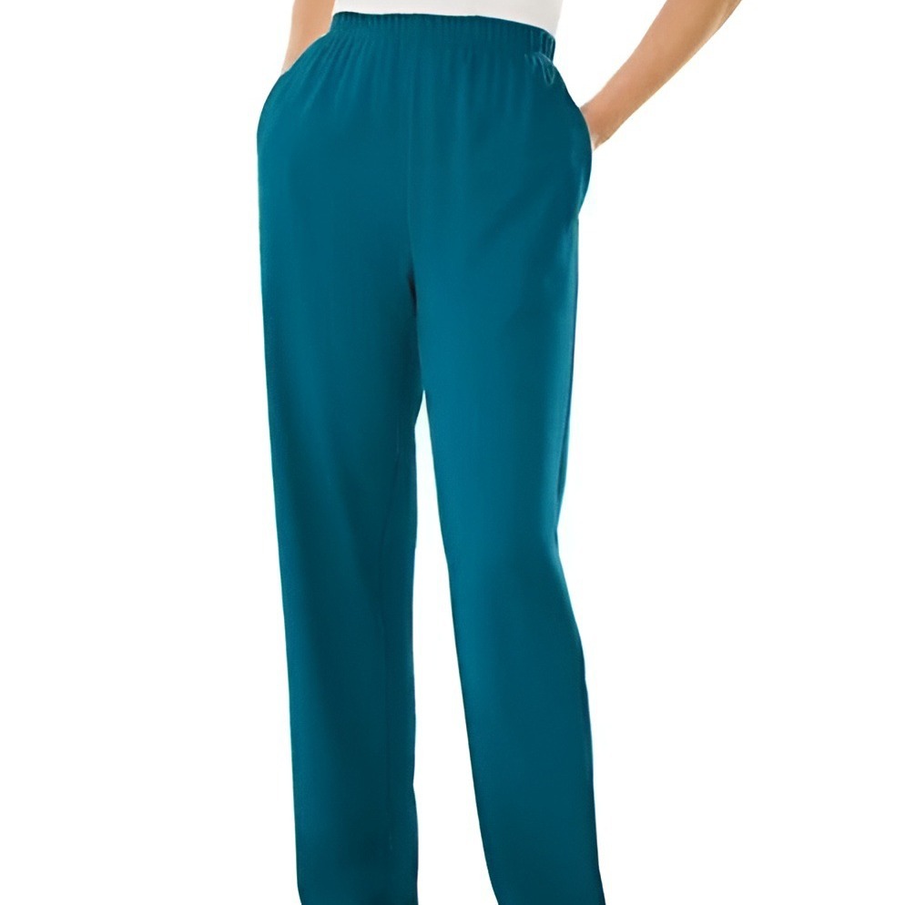 2023 Amazon Spring and Summer Explosions European and American Pants Pocket Elastomic Waist Straight Solid Color Casual Pants Women's Pants