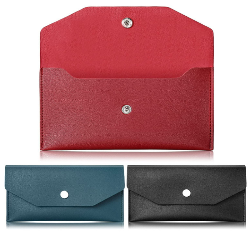 In stock envelope card holder card bag set PU leather cash money bag rectangular hand Lady wallet