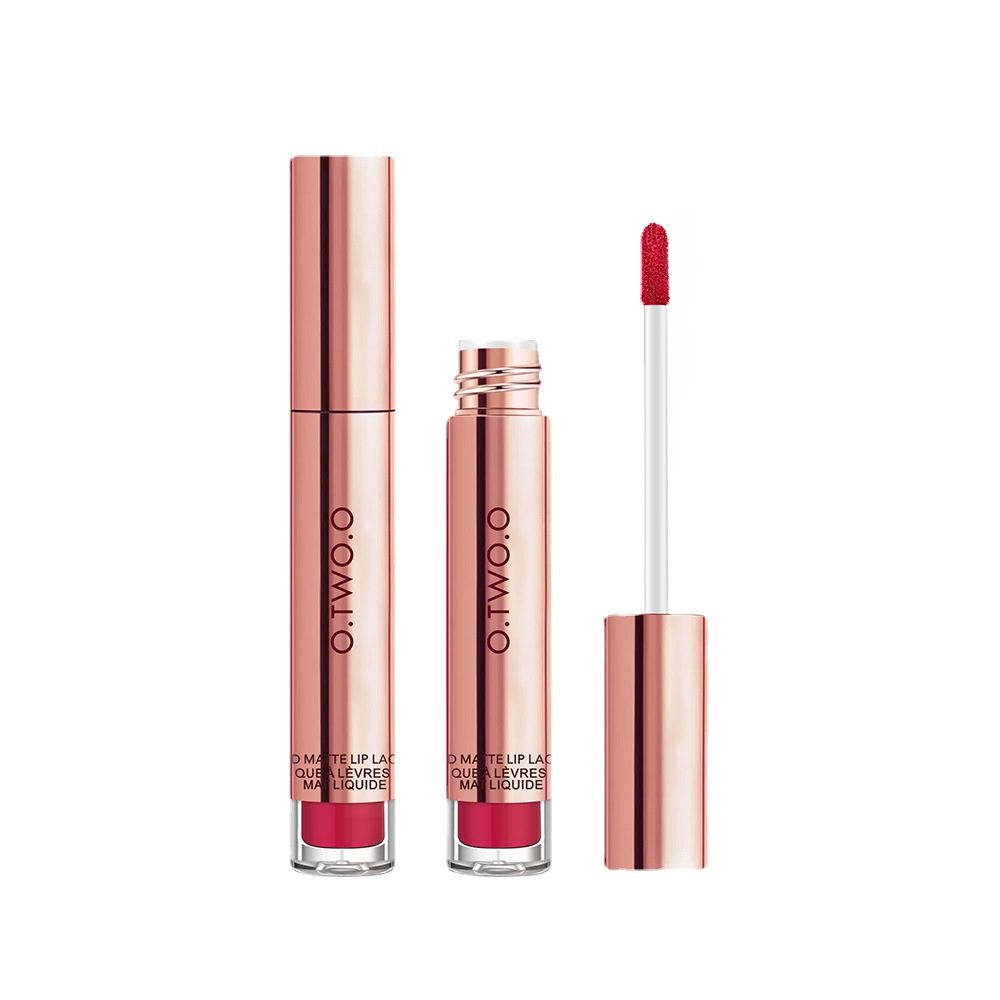 O.TW O.O matte non-stick cup lip gloss is light and thin, easy to color, not easy to fade, misty lip glaze, trembles and net red