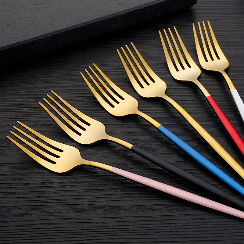Stainless Steel Tableware Set Set Portuguese Fork Spoon Chopsticks Set Three-piece Set Student Portable Tableware Set