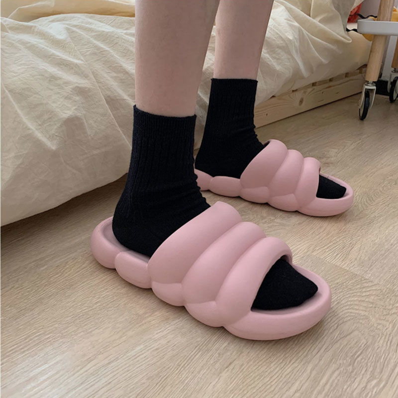 Slippers Women's Home and Summer Outgoing Wear 2023 New Men's Fashionable Couple's Feeling Feces Sandals and Slippers Thick Bottom Bathroom