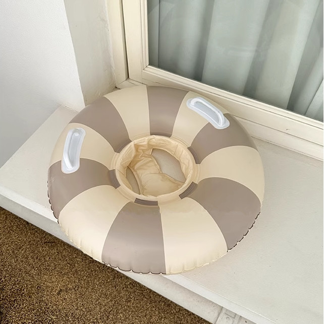 South Korea ins baby swimming ring baby boy cartoon bear & contrast color seat ring children thickened Anti-flip life buoy