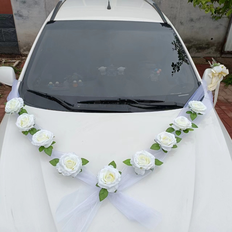 結婚式の車の装飾用品 - リボン、弓、花、風船、オフィス文化イベント用のその他のアクセサリー|undefined