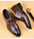Aofu Shoes 3202 Men's Casual Business Foot Set Embroidered Pointed Toe Leather Shoes OPP Zipper Bag No Shoe Box