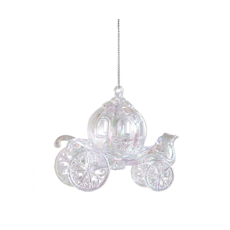 Christmas decorations Christmas tree ornaments acrylic transparent colorful snowflake shaped bell crown pendant