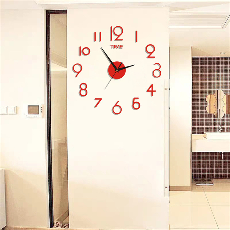 Luminous simple silent acrylic wall clock study living room DIY clock creative personality wall stickers clock wholesale