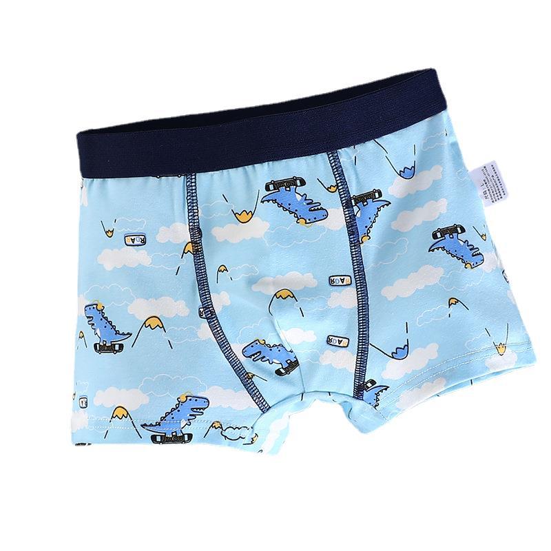 All Cotton Children's Underwear Boxer Combed Cotton Boys' Underwear Four Corner Pure Cotton Underwear for Middle School and Middle School Students