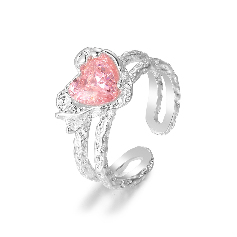 niche ontwerp hoogwaardige open ring licht luxe elegante zoete voedsel vinger ring trendy liefde roze diamanten ring voor vrouwen_voghion.com